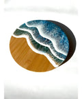 14 Inch Dope Ocean Wave Resin Cheese Board With Lazy Susan Turntable Kitchen Decor Centerpiece For Dining Tables And Cabinets