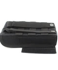 25 Rounds Shotgun Shell Pouch MOLLE Carrier Compact Foldable Ammo Bag for 12G 20G in black shown folded with MOLLE straps