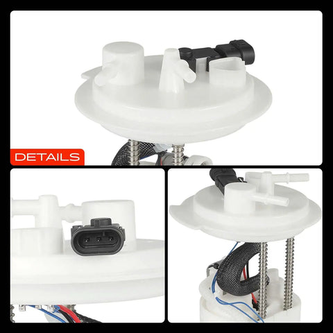 Heavy Duty Electric Fuel Pump Module Assembly With Integrated Pressure Sensor Fits Hyundai Sonata 2006 Through 2010 showing top and connections  details.