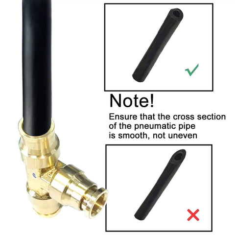 Push To Connect One Quarter Inch Tee Union Pneumatic Fittings Beefy Brass Construction Five Pack For Air System