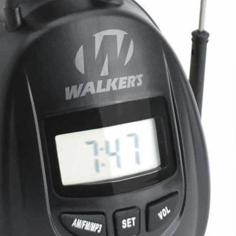 Digital AM FM Radio Earmuffs With 25dB Noise Reduction For Hunting And Shooting Built In Radio With MP3 CD Jack Easy Volume And Antenna Controls Batteries Included All Day Hearing Protection And Tunes For Your Range Day
