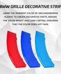 BMW Front Grille Insert Trims Snap On Mesh Grille Strips For 2013 To 2019 F30 F35 3 Series 11 Beam And 8 Beam Grilles