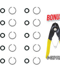 3/8 Inch Drive Socket Retainer Rings With O Ring Set Of 10 For 3/8 Drive Pneumatic Impact Wrenches, Includes Anvil Retaining Ring Install Tool And C Clip Plier