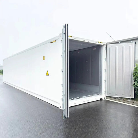 Built Tough Off Grid Modular Cold Room And Walk In Freezer System Featuring Solar Powered Blast Chiller For Commercial Food Storage showing open door view.