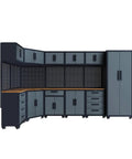 Tough As Nails 16 Piece Metal Garage Cabinet Collection Featuring Modular Wall Units with sturdy pegwalls and storage cabinets.