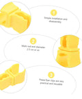 Three yellow All Weather Game Ready Football Goal Connector Clips Durable Fixing Clips for Dog Training Rings Easy Install Outdoor Sports Gear.
