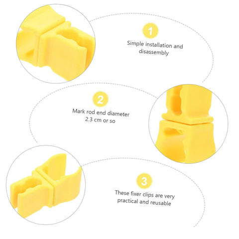 Three yellow All Weather Game Ready Football Goal Connector Clips Durable Fixing Clips for Dog Training Rings Easy Install Outdoor Sports Gear.