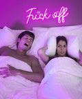 A pink USB neon that says 'Fuck Off' bright wall light for bedroom game room bar or office real LED neon look switch operated.