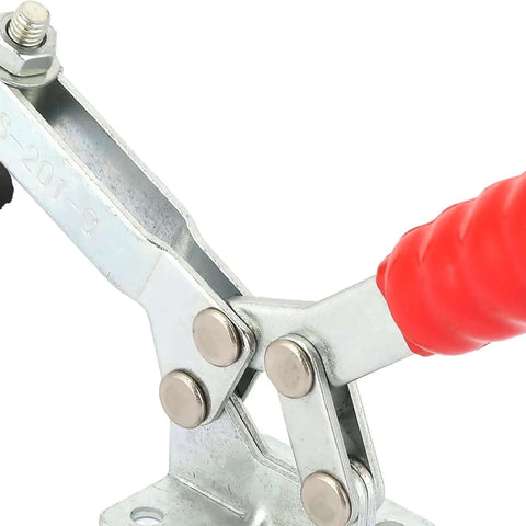 Close-up of Built Tough Carbon Steel Horizontal Toggle Clamp For Woodworking Machines And Consoles Wearproof Heavy Duty Fixture