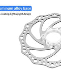 Half view of 160mm stainless steel mountain bike disc brake rotor, aluminum alloy base, 6-bolt pattern for threaded hubs.