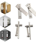 Pivot Hinge 2 Sets Heavy Duty Hidden Door Hinge For Bookcase Cabinets Sleek Center Hung 360 Degree Rotation Shaft visible