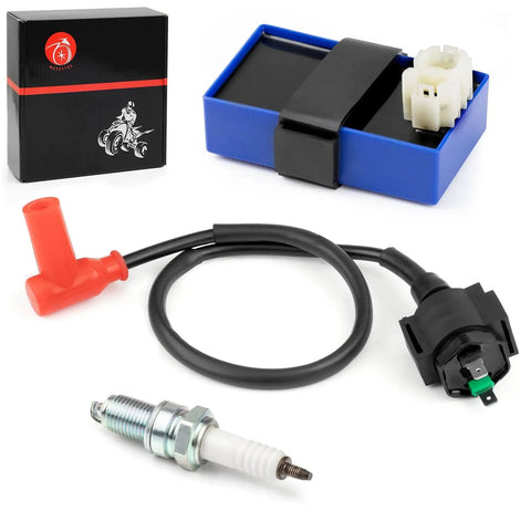 Beefed Up CDI Box Igniter And Ignition Coil Spark Plug Kit For Foreman 400 TRX400FW 4x4 1995 1996 1997 2003 OEM Parts 30410 HM7 003 30510 HM7 003 Replacement Kit