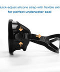 Side view of Diving Mask For Scuba Snorkeling And Freediving With Anti Fog Tempered Glass HD Wide View Lens Comfortable Water Goggles For Adults