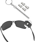 Precision Screwdriver And Four Replacement Screws For Oakley Crosshair OO4044 Sunglasses, includes tool, screws, and glasses close-up.