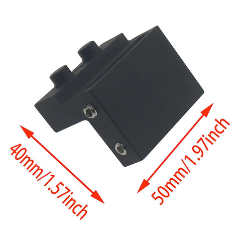 Two Pack Sliding Barn Door Rail Track Limiters With Rubber Covered Roller Stopper For 1.57 Inch Track Width And 0.24 Inch Track Thickness Prevent Door Overtravel On Flat Rail Carbon Steel Stop Device shown with dimensions