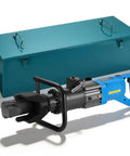 Heavy Duty Hydraulic Rebar Bender 110V 1400W Electric Bender Machine With Stepless Angle Adjustment For Construction And Fabrication Jobs Bends Steel In Seconds with protective case.
