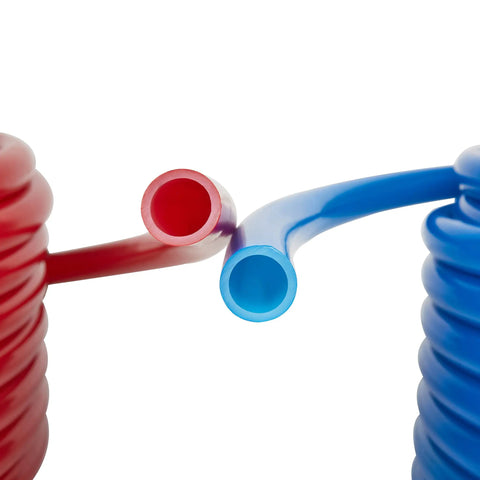 Half Inch Pex A Tubing Bundle 200 Ft Red And Blue With Brass Expansion Fittings Elbow Tee Coupler Pack Of 30, 100 Expansion Rings, Pipe Cutter