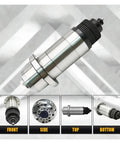 Built Tough Industrial Bt30 Atc Spindle With Five Heavy Duty Bearings And Synchronous Belt Drawbar For Cnc Milling Router Power Head Motor Plus Fast Swap Tool System from front, side, top, and bottom views.
