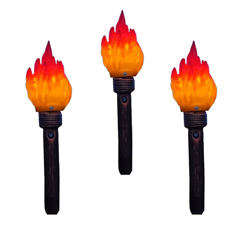 Retro Resin Torch Prop LED Light Handheld Flameless Portable Outdoor Torch Prop Lamp For Camping Parties Stage Performances