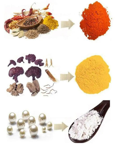 Pro Grade High Efficiency Grain Grinder And Herbal Pulverizer For Grains And Dry Herbs, superfine powder transformation process.