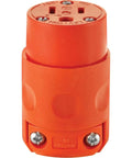 Orange 15 Amp 125 Volt PVC grounding cord outlet 515CV OR with hinged design for tools and appliances