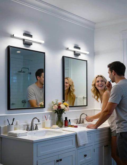 Slim 16 Inch LED Vanity Light Bar Over Mirror For Restroom IP44 Waterproof 9W Cool White 6000K Non Dimmable Makeup Lighting Fixture