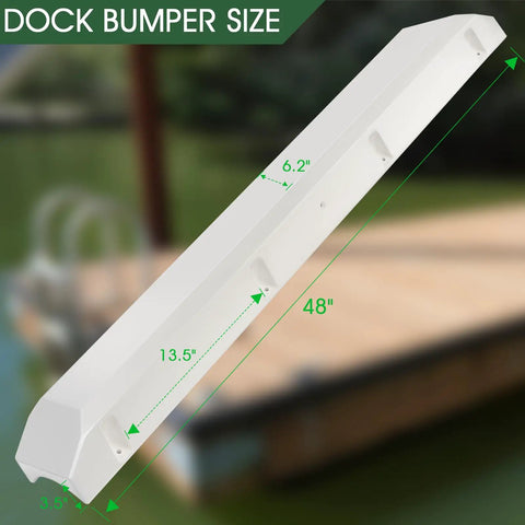 Marine Grade Boat Dock Bumpers For Edge And Piling Posts Dock Fenders For Piling Poles, white 48 inch marina bumper dimensions shown