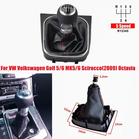5 Speed Gear Shift Knob Boot Kit With Frame And Gaiter For VW Golf Rabbit Jetta MK5 2004 2009 MK6 2010 2014 Scirocco 2009 Octavia Gear Shift Knob Assembly With Dust Cover Upgrade
