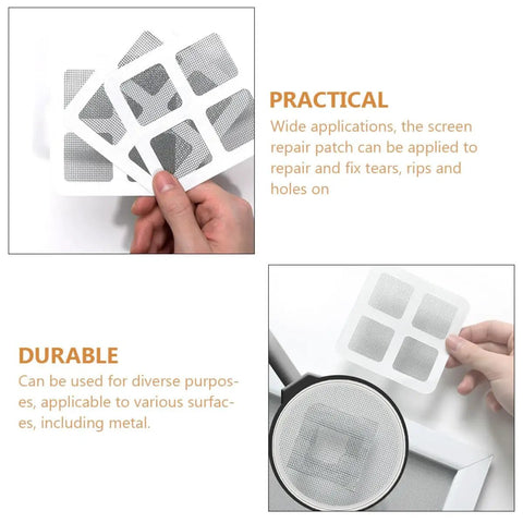 20 Pack Window Screen Repair Patch Kit With Fiberglass Mesh Tape Quick Tear Fix For Patio And Home Windows Easy Trim DIY Patch For Torn Screens Durable Outdoor Grade Repair Patches That Blend With Your Screen And Last