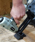Using Top Notch Pro Preferred Pneumatic Flooring Nailer For Hardwood, 18 Gauge 1/4 Inch Staples on wood flooring