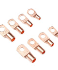 Ultimate 50Pc Kit Of Tinned Copper Lugs Ring Battery Terminals With SC6-6 And SC10-6 Bolt Holes For Heavy Duty Cable Crimping Job, tinned copper ring lugs