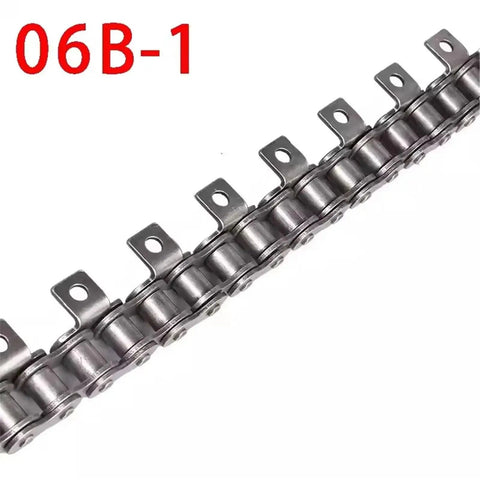Smooth 06B Drive Roller Chain Single Wing Single Hole One And Half Meter Length shown in detail, ideal for industrial use.