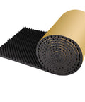 Slick Self Adhesive Acoustic Foam Panels 2Cm Thick Sound Dampening Wall Tiles For Home Studio Noise Reducing rolled and flat, black foam.