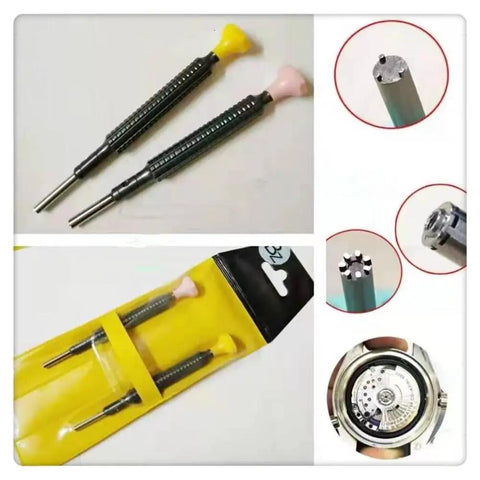 2PCS Precision Screwdriver Set for Watch Movement Rotor Repair Tools 8800 Movement Top Notch Gear with aluminum handles
