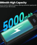 Power Bank Grip For Pocket 3 And Pocket 4 Camera With 5000 mAh Battery LED Display highlighting 5000mAh capacity