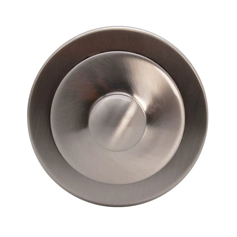 1-1/2 Inch Bath Waste And Overflow Kit With Pull Drain Stopper, Two-Hole Faceplate Top Elbow, Satin Nickel Finish, close-up