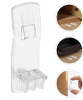 24 Pack Plastic Cabinet Shelf Clips With Self Locking Design Curved Long Rectangular Pins 6.4mm Anti Slip Grooves shown with installation examples