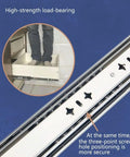 Heavy Duty 900Mm Full Extension Drawer Slides Ball Bearing Metal Rails Side Mount For Cabinets showing load-bearing capacity and secure three-point screw holes.