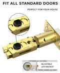 Champagne Bronze Passage Door Handles Set Six Pack Built To Last Heavy Duty Interior Door Levers adjustable latch detailed view