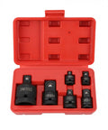 Premium Alloy Steel Socket Adapter Set For Impact Wrench And Ratchet Black Drive Converter Kit in red case, assorted drive sizes