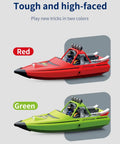 High Speed 2.4 Ghz Electric Turbojet Remote Controlled Racing Boat With Led Lights Hits Killer Speeds Up To Thirty Km Per Hour Large Waterproof Design Perfect For Adults And Teens As An Awesome Gift shown in red and green