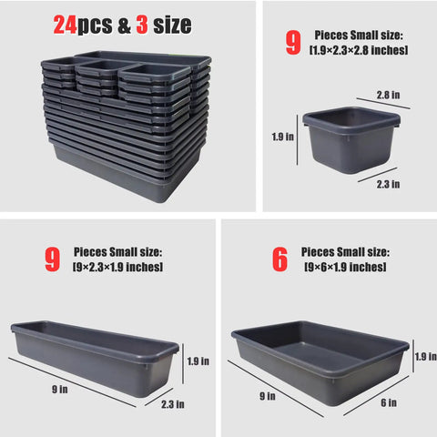 Tool Box Organizer With Tray Dividers For Silverware And Hardware Storage In Drawers, Workbenches, Desks And Cabinets