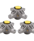 Three Beefy Heavy Duty Deck Spindle Replacements for Cub Cadet and MTD Decks 3 Pack compatible with 918-04217 (angled view)
