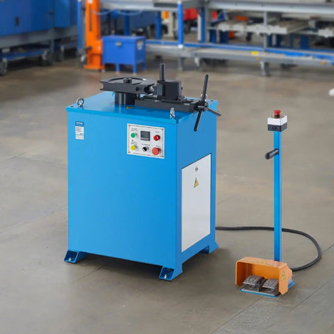 Heavy Duty Electric Tube Bender Machine 1.5 Kw Power Bends 5/8 To 1-1/2 Inch Pipes With Five Dies For Auto And Manual Modes Max 180 Degree Angle.