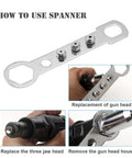 Built Tough Zero Hassle Electric Rivet Nut Gun Adapter Compatible With Standard Power Drills Cordless Riveting Kit with spanner tool for changing heads.