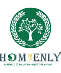 Homely logo with tree and leaf design, slogan 'Farewell to Pollution. Enjoy the Nature'