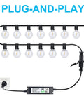 Outdoor String Light Dimmer 360W Max With Timed 6H And 8H Switches, string lights connected to dimmer and plug