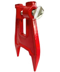 Red Pocket Stump Vise Chainsaw Sharpening Kit, replaces Oregon 26368A, adjustable for all chain sizes, on-the-go use, side view.