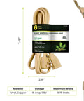 Beige Beefy Heavy Duty 6 Ft Appliance Cord 14 Gauge 3 Conductor With Grounded 3 Prong Right Angle Plug For Large Appliances