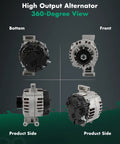 Drops Right In 12V 125Amp Alternator With CW S6 Pulley Fits Hummer H3 2007 2010 Chevrolet Colorado 2007 2012. Front and side views.